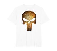 Marvel The Punisher Logo Anatomical Skull Maglietta, Uomo Taglie Grandi, Bianco, 2X Tall