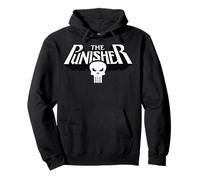 Marvel The Punisher Retro Classic Logo Clean Felpa con Cappuccio