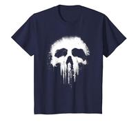Marvel The Punisher Scary Grungy Skull Logo Maglietta, Bambini, Navy, 12 Anni
