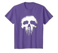 Marvel The Punisher Scary Grungy Skull Logo Maglietta, Bambini, Viola mélange, 2 Anni