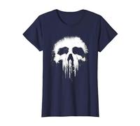 Marvel The Punisher Scary Grungy Skull Logo Maglietta, Donna, Navy, 3XL