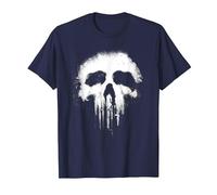 Marvel The Punisher Scary Grungy Skull Logo Maglietta, Uomo, Navy, S