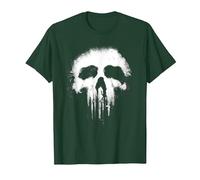 Marvel The Punisher Scary Grungy Skull Logo Maglietta, Uomo, Verde Foresta, 3XL