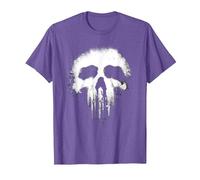 Marvel The Punisher Scary Grungy Skull Logo Maglietta, Uomo, Viola mélange, L