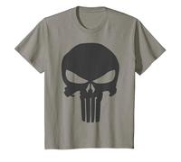 Marvel The Punisher Skull Blacked out Logo Maglietta, Bambini, Ardesia, 8 Anni