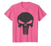 Marvel The Punisher Skull Blacked out Logo Maglietta, Bambini, Rosa mélange, 3 Anni
