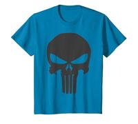 Marvel The Punisher Skull Blacked out Logo Maglietta, Bambini, Zaffiro, 10 Anni