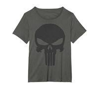 Marvel The Punisher Skull Blacked out Logo Maglietta, Donna Plus-Size, Asfalto, 5X