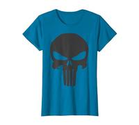 Marvel The Punisher Skull Blacked out Logo Maglietta, Donna, Zaffiro, 3XL