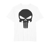 Marvel The Punisher Skull Blacked out Logo Maglietta, Uomo Taglie Grandi, Bianco, 2X Tall