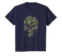 Marvel The Punisher Skull Camo Maglietta, Bambini, Navy, 10 Anni