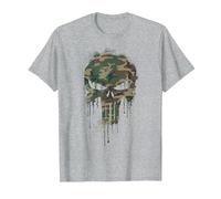 Marvel The Punisher Skull Camo Maglietta, Uomo, Grigio Melange, S