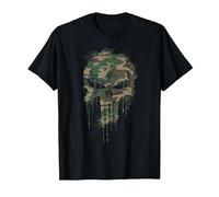 Marvel The Punisher Skull Camo Maglietta, Uomo, Nero, 4XL
