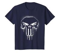 Marvel The Punisher Spray Painted Skull Drip Maglietta, Bambini, Navy, 6 Anni