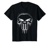 Marvel The Punisher Spray Painted Skull Drip Maglietta, Bambini, Nero, 4 Anni