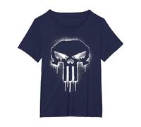 Marvel The Punisher Spray Painted Skull Drip Maglietta, Donna Plus-Size, Navy, 2X