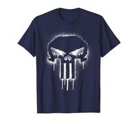 Marvel The Punisher Spray Painted Skull Drip Maglietta, Uomo, Navy, XXL