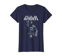 Marvel The Punisher Stance Maglietta, Donna, Navy, 3XL