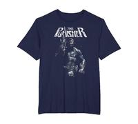 Marvel The Punisher Stance Maglietta, Uomo Taglie Grandi, Navy, 2X Tall