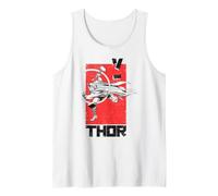 Marvel Thor Swings His Hammer Action Portrait & Kanji Text Canotta