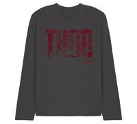 Marvel Thor Text - Maglietta Unisex a Maniche Lunghe, Colore: Carbone, Medium