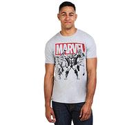 Marvel Trio Heroes T-Shirt, Grigio (Grey Marl Spo), (Taglia Produttore: Small) Uomo