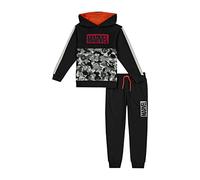 Marvel Tuta da ginnastica per ragazzi, con cappuccio e pantaloni da jogging, età da 4 a 10 anni, Nero , 4-5 Years