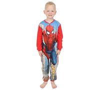 Marvel Tutina da notte in pile Spiderman per bambini tutto in uno, Rosso, 6-7 Anni