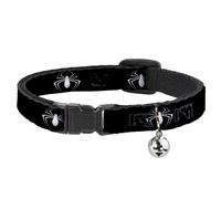 MARVEL UNIVERSE Cat Collar Breakaway with Bell Spider Logo3 Black/White NARROW F