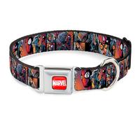 MARVEL UNIVERSE Dog Collar AVE-MARVEL Full Color Red/White Spider-Man & Black Ca