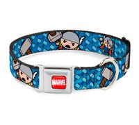 MARVEL UNIVERSE Dog Collar AVE-MARVEL Red/White Kawaii Thor Poses/Hammer Monogr