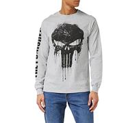 Marvel Uomo Avengers Punisher Skull Maglia a Maniche Lunghe Not Applicable, Grigio (Grey Heather Hgy), X-Large