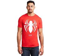 Marvel Uomo Spiderman Logo T-Shirt Not Applicable, Cherry Red, Large