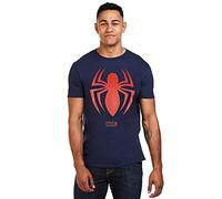Marvel Spiderman Logo T-Shirt, Navy, X-Large Uomo