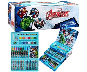 Marvel Valigetta Colori per Bambini Spiderman con Pennarelli e Matite Colorate (Multicolore Avengers)