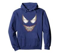 Marvel Venom Big Face Grin Halloween Costume Felpa con Cappuccio, Unisex per Adulti, Navy, S