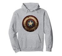 Marvel What If…? Zombie Captain America Shield Felpa con Cappuccio, Unisex per Adulti, Grigio Melange, S