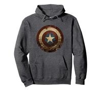 Marvel What If…? Zombie Captain America Shield Felpa con Cappuccio, Unisex per Adulti, Grigio Scuro, M