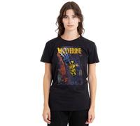 Marvel Wolverine Backstreet Strike Ladies T Shirt, Black, Nero, XL Donna