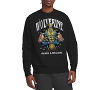 Marvel Wolverine Merry Xmas Bub Sweatshirt, Black Maglia di Tuta, Nero, S Unisex-Adulto