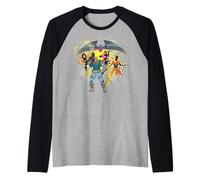 Marvel X-Men '97 Psylocke Archangel Sunspot Jubilee Cable Maglia con Maniche Raglan