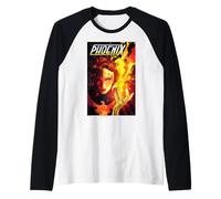 Marvel X-Men Jean Grey Phoenix Force Portrait Comic Cover Maglia con Maniche Raglan