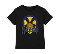 mandarin creative ltd X-Men Retro Wolverine Unisex Kids T Shirt, Nero, 12-13 Anni Bambini e Ragazzi