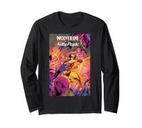 Marvel X-Men Wolverine And Kitty Pryde Fighting Sentinels Maglia a Manica