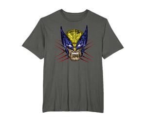 Marvel X-Men Wolverine Classic Retro Color Pop Face Maglietta