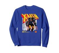 Marvel X-Men Wolverine Info Felpa, Unisex per Adulti, Blu Reale, XL