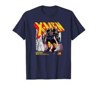Marvel X-Men Wolverine Info Maglietta, Uomo, Navy, XL