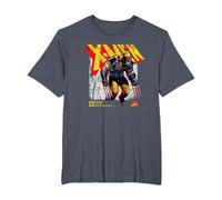 Marvel X-Men Wolverine Info Maglietta, Uomo Taglie Grandi, Pervinca, 2X Tall
