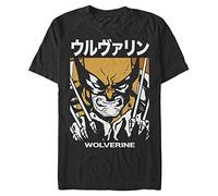 Marvel X-Men-Wolverine Kanji Block Organic Short Sleeve T-Shirt, Black, S Unisex