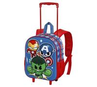 Marvel Zaino 3D con Ruote Piccolo 26 x 34 cm, Capacità 12.5 L, Multicolore Mini Heroes